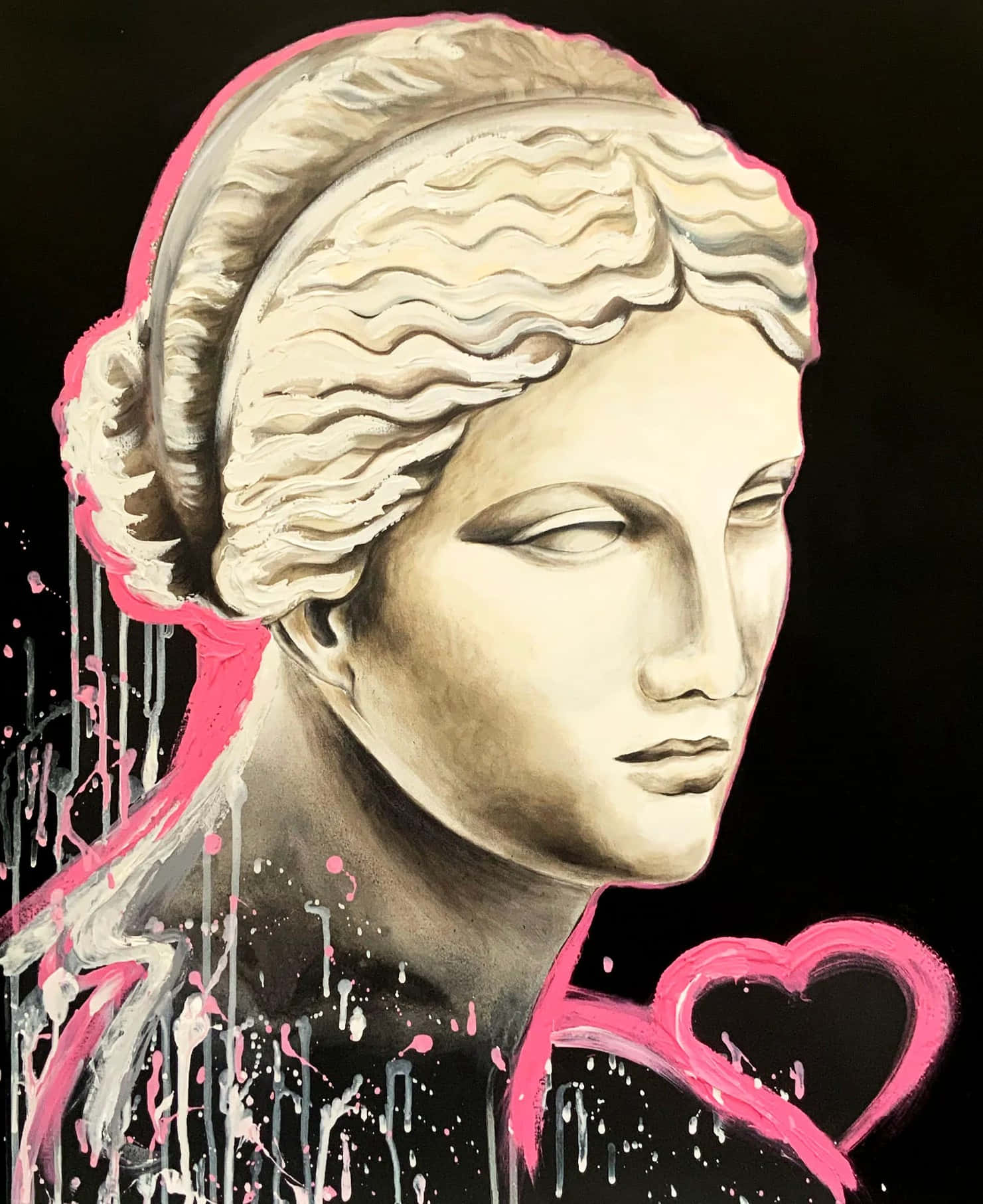 Modern Aphrodite Artwith Pink Accents Wallpaper