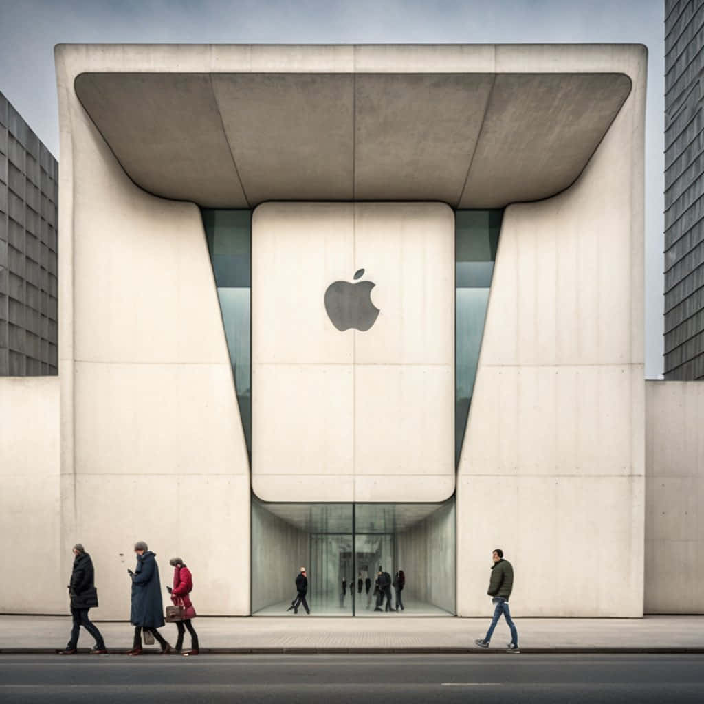 Modern Apple Store Exterior Wallpaper