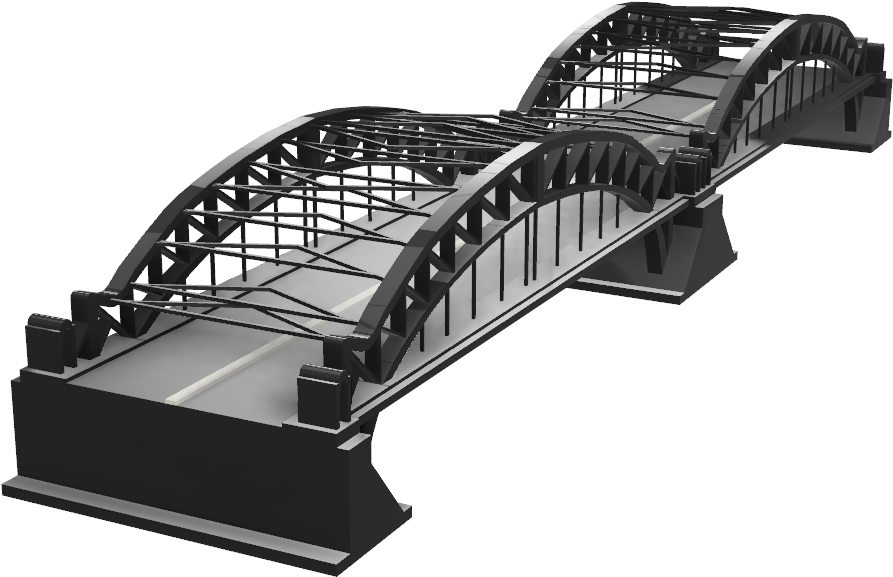 Modern Arch Steel Bridge3 D Model PNG