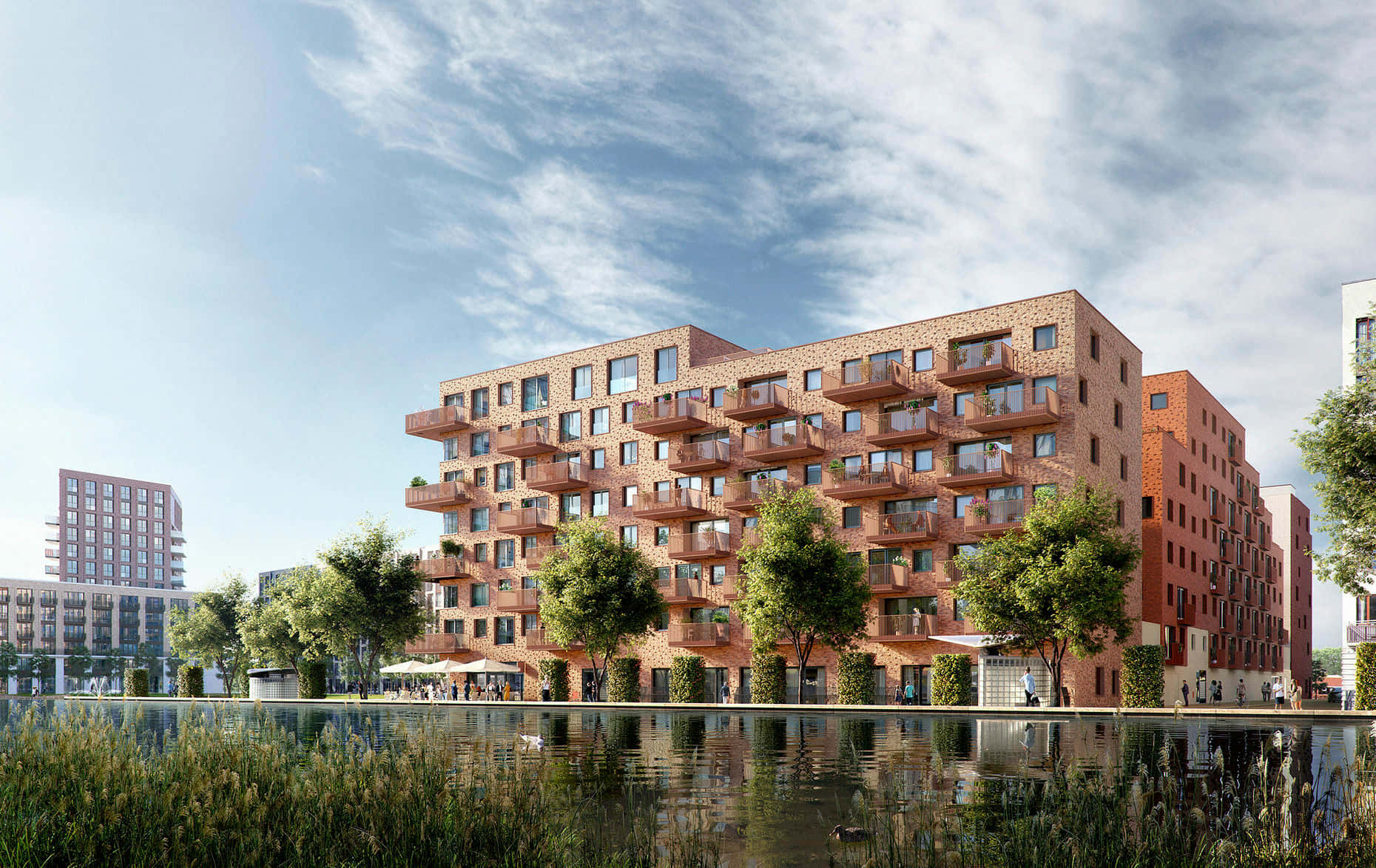 Moderne Arkitektur S Hertogenbosch Vannfront Bakgrunnsbildet