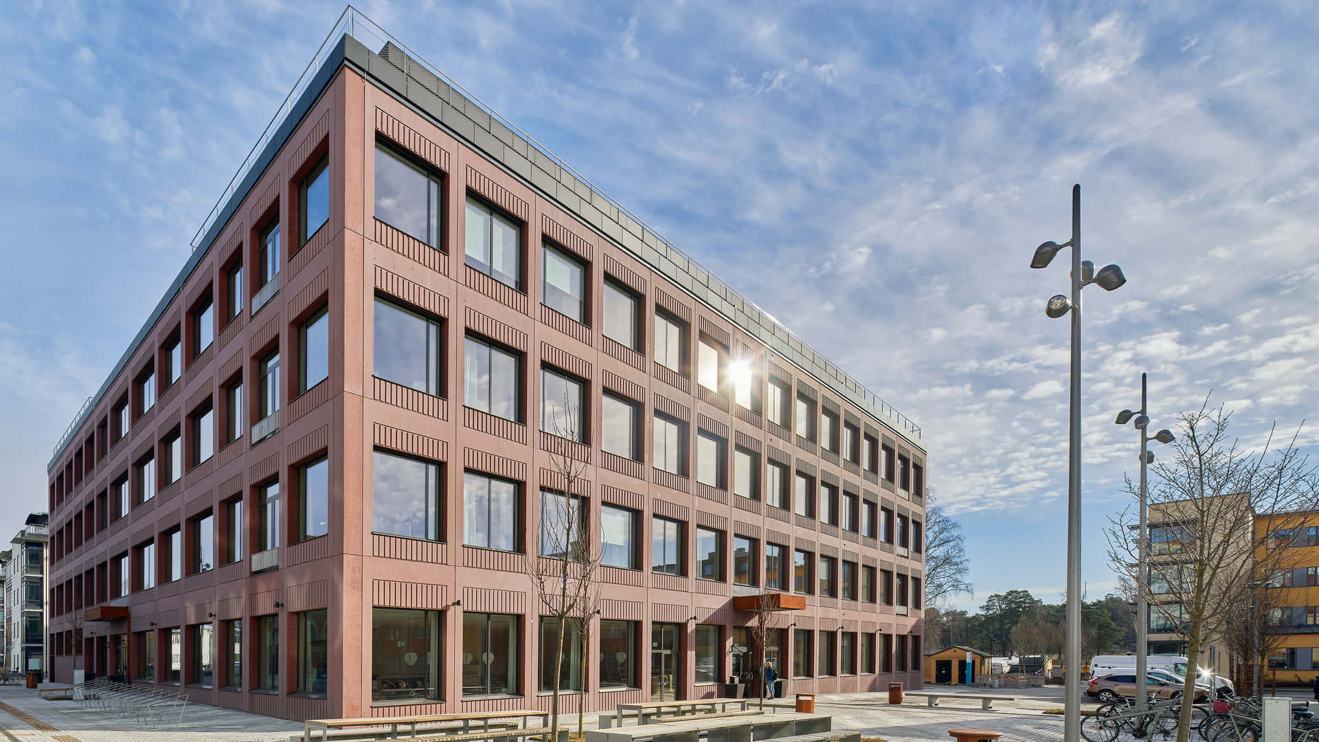 Moderne Architectuur Uppsala Gebouw Achtergrond