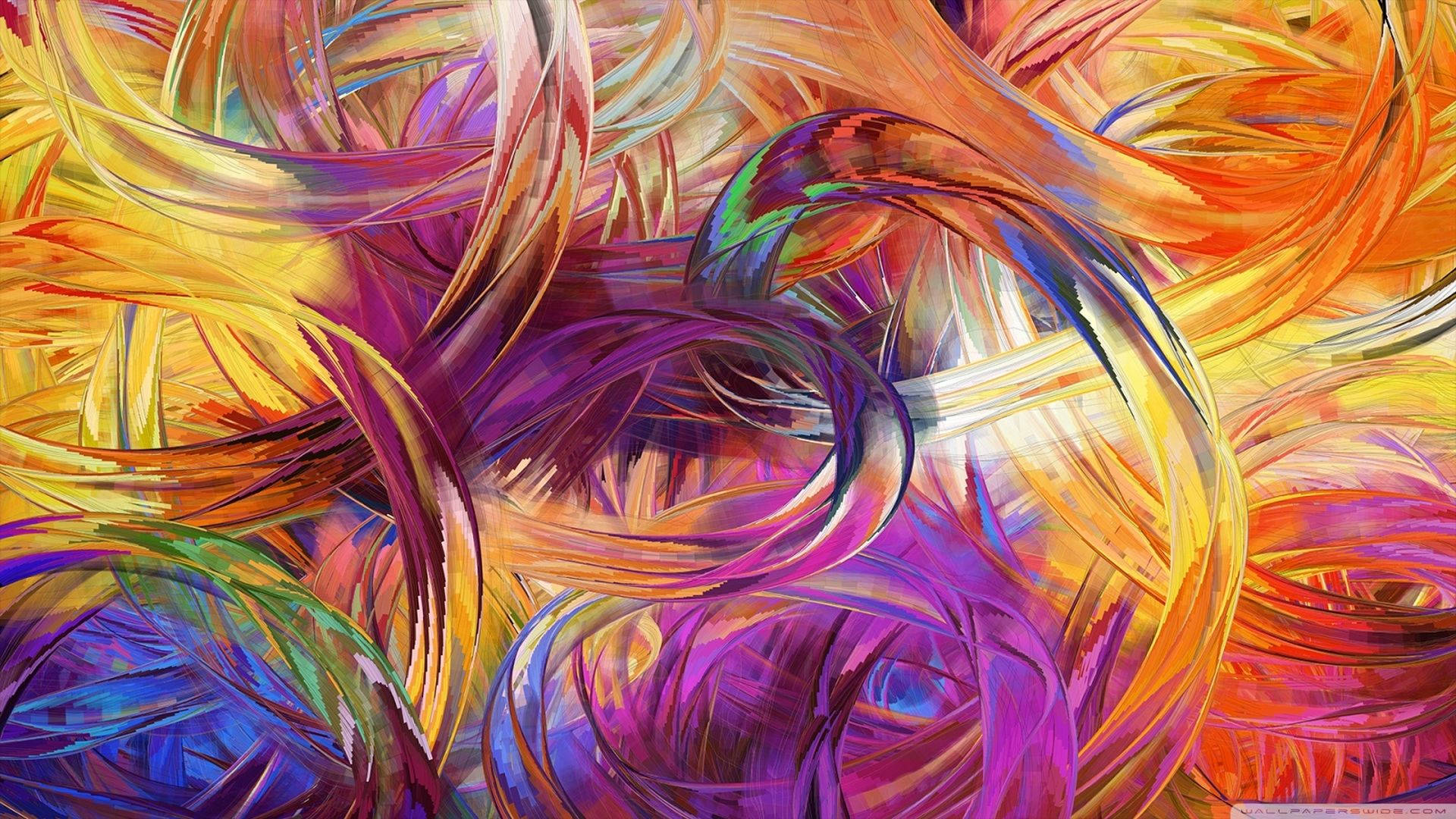 Modern Art Colorful Strokes Wallpaper
