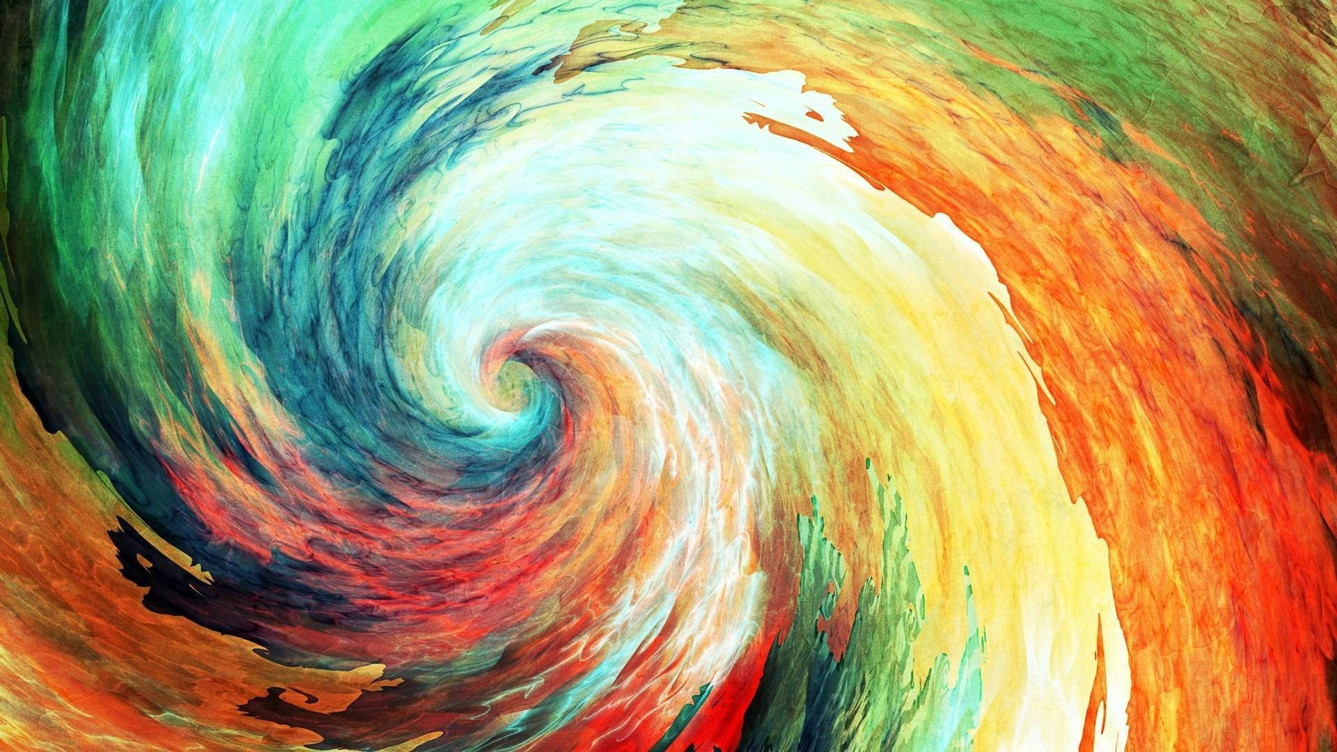Modern Art Colorful Swirl Wallpaper