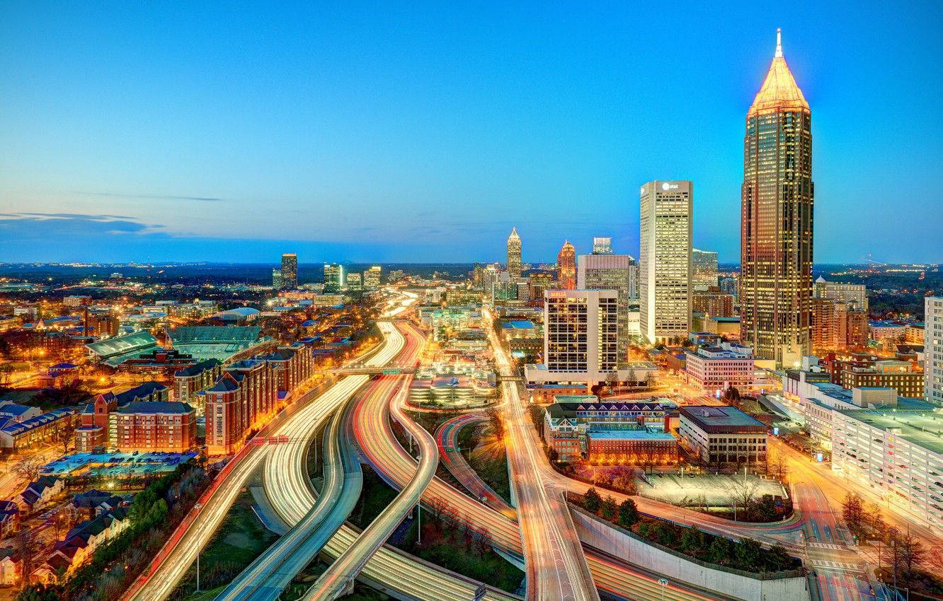 Modern Atlanta City Metropolis Wallpaper