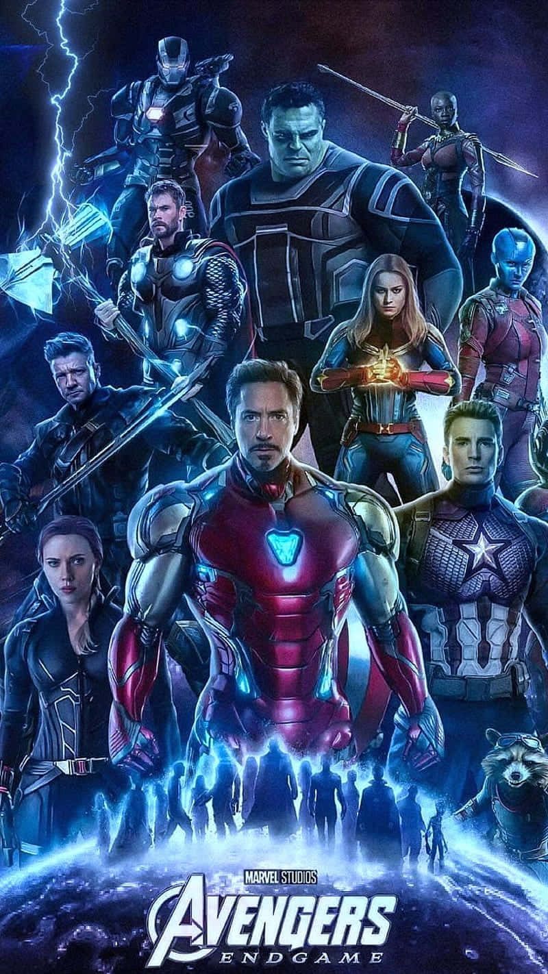 Losfans De Marvel, ¡regocíjense! Reúnan A Sus Super Héroes En Su Moderno Iphone De Los Avengers. Fondo de pantalla