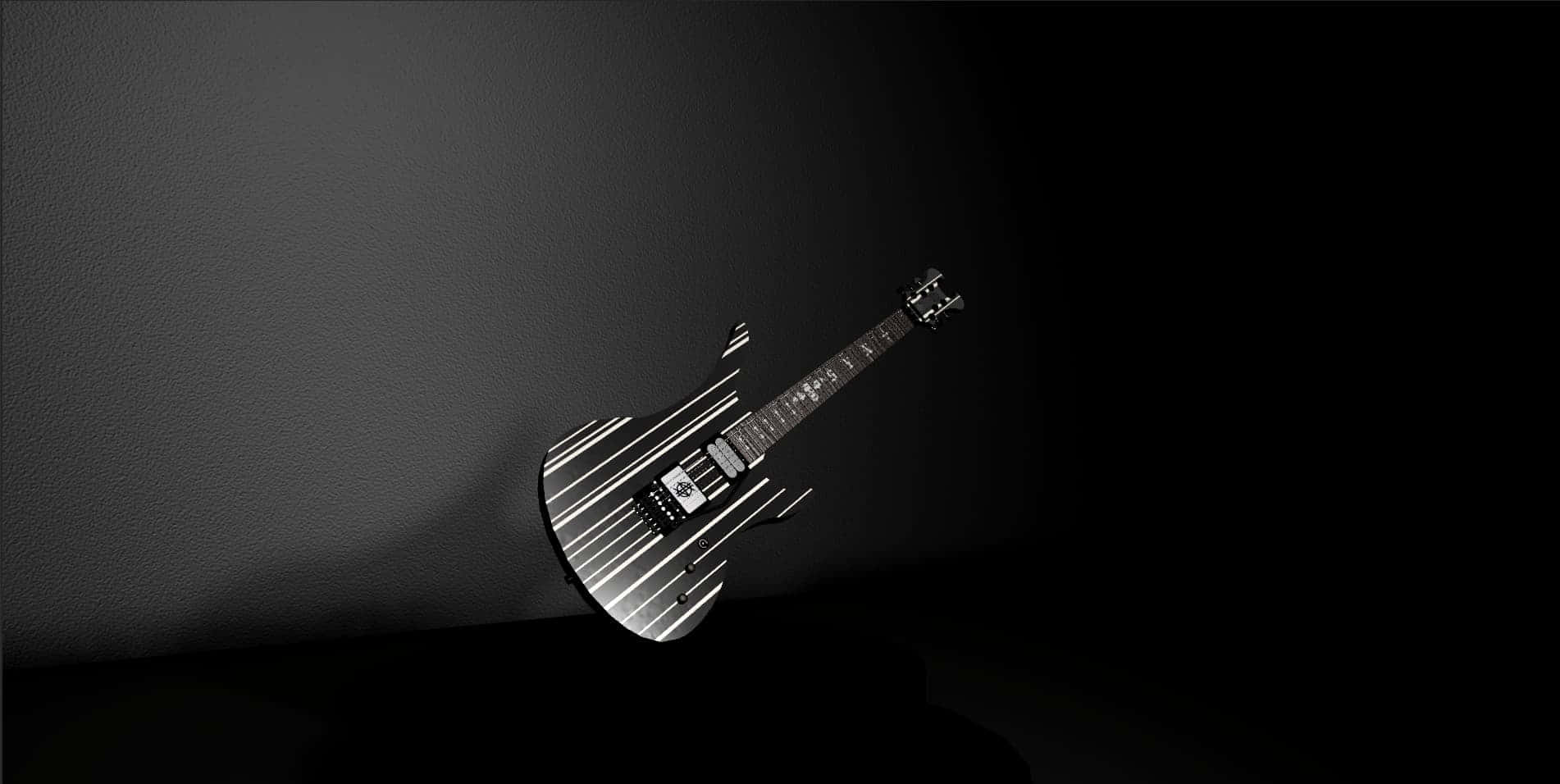 Modern Bass Guitar Black Background Wallpaper