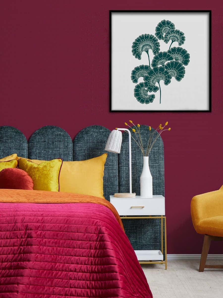 Download Modern Bedroom Colorful Decor Wallpaper | Wallpapers.com