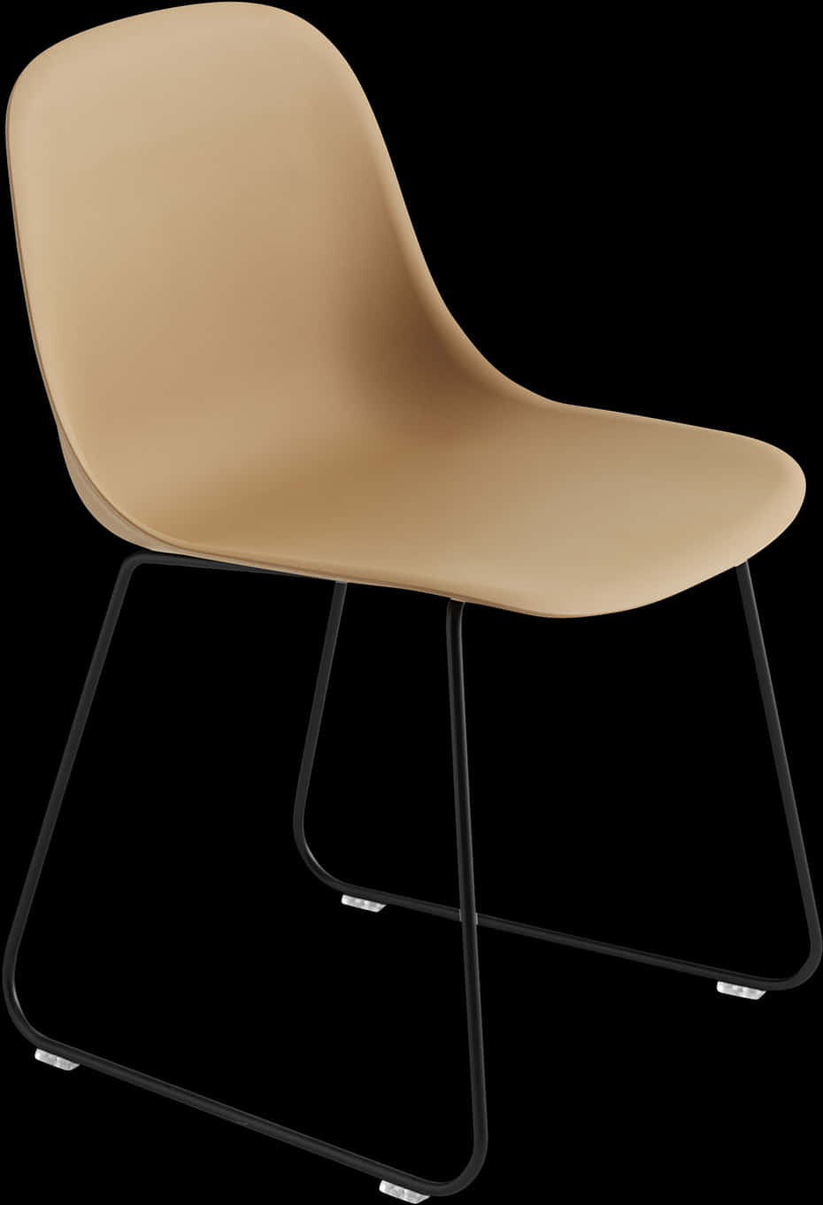 Modern Beige Chair Black Frame PNG