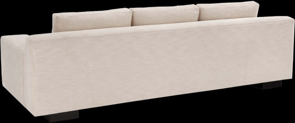 Modern Beige Couch Black Background PNG