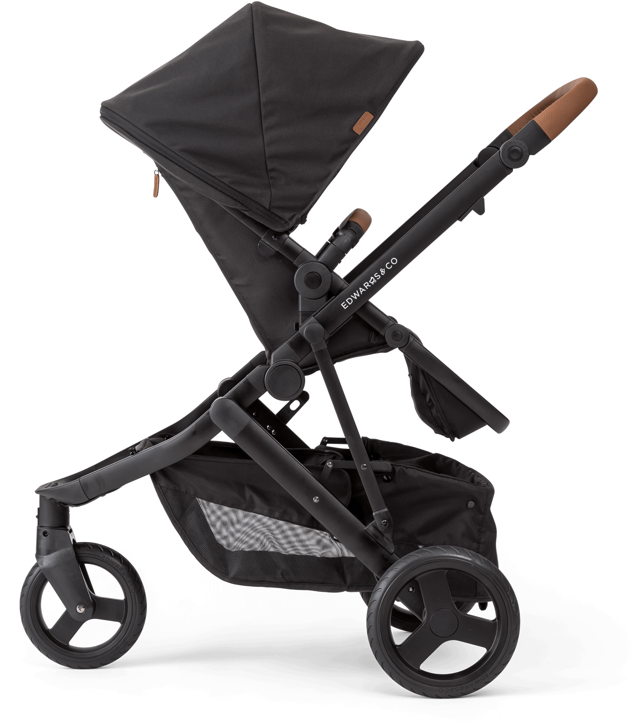 Modern Black Baby Stroller PNG