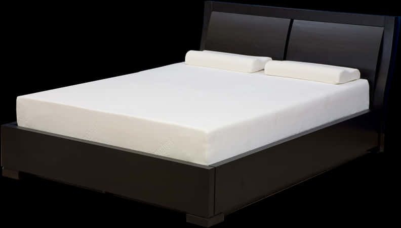 Modern Black Bed Design PNG