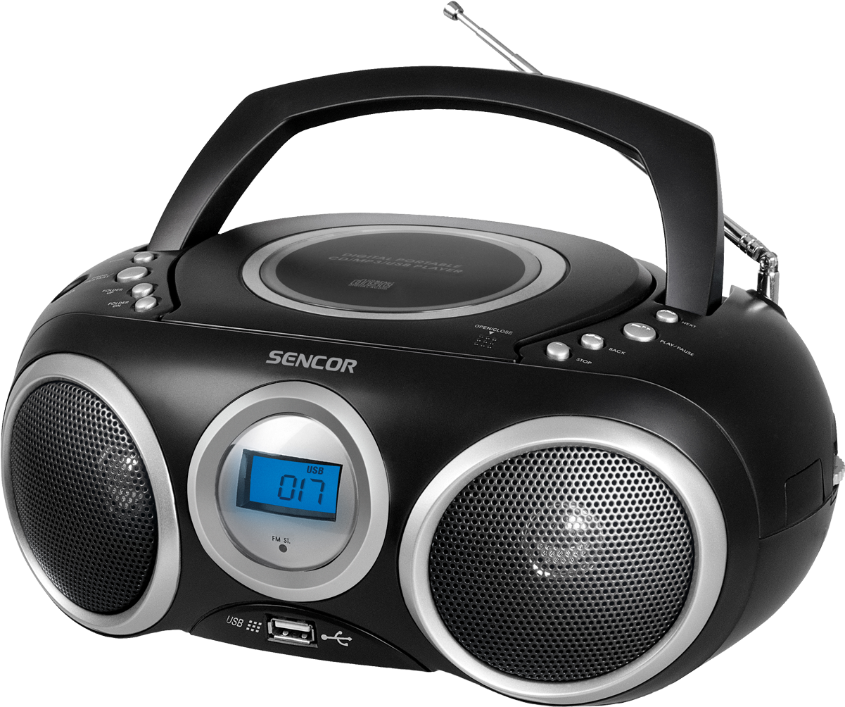 Modern Black Boombox PNG