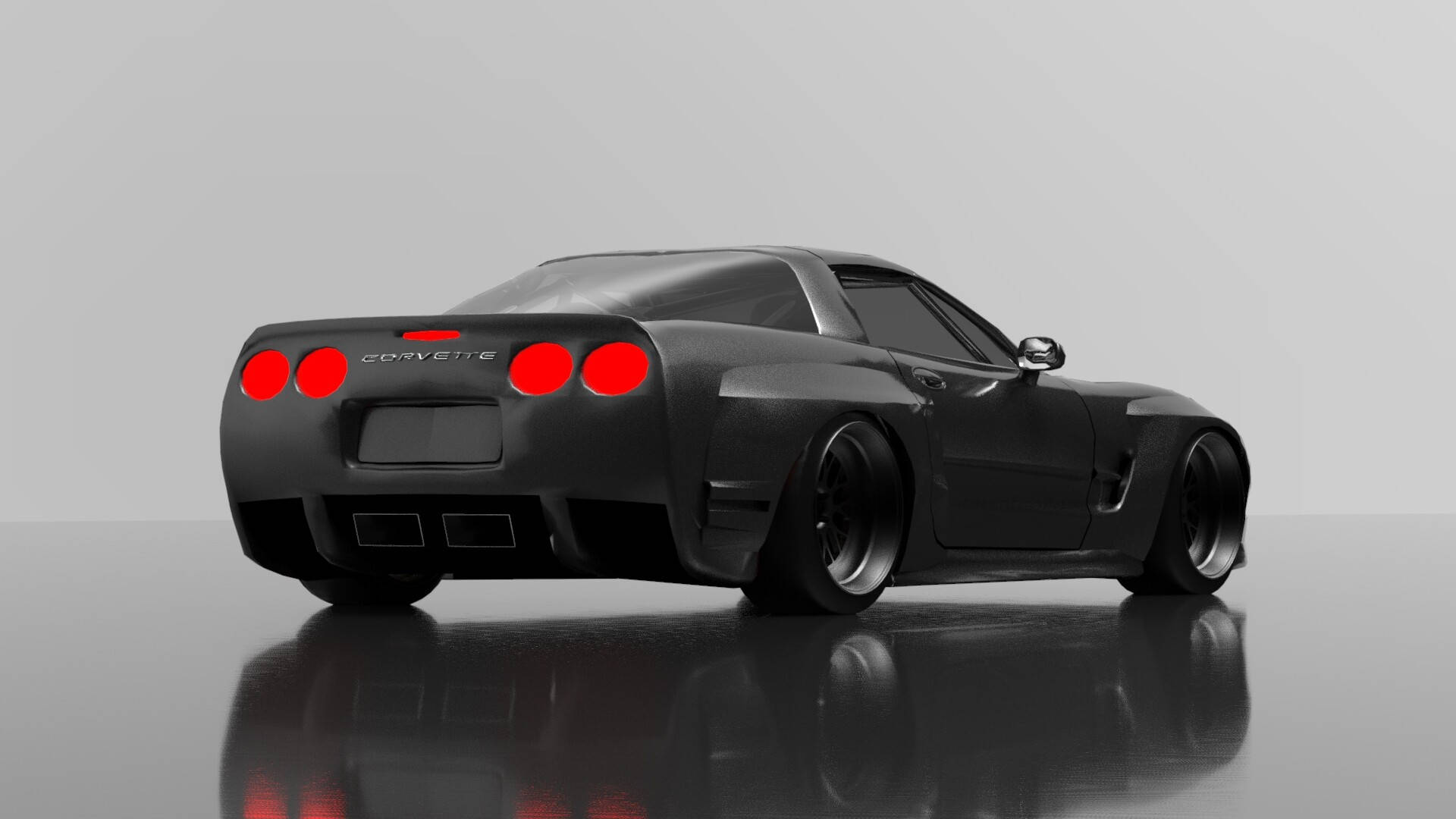 Modern Black C4 Corvette Wallpaper