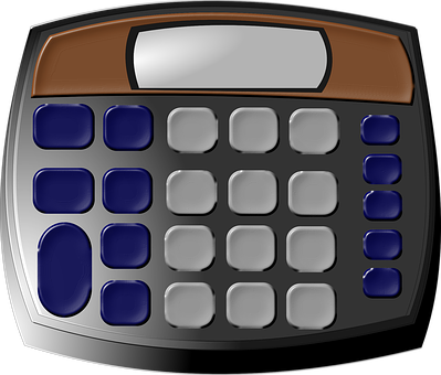 Modern Black Calculator Design PNG