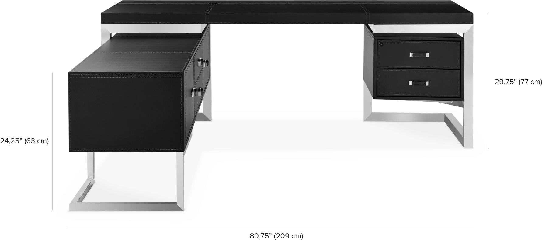 Download Modern Black Computer Deskwith Drawers 