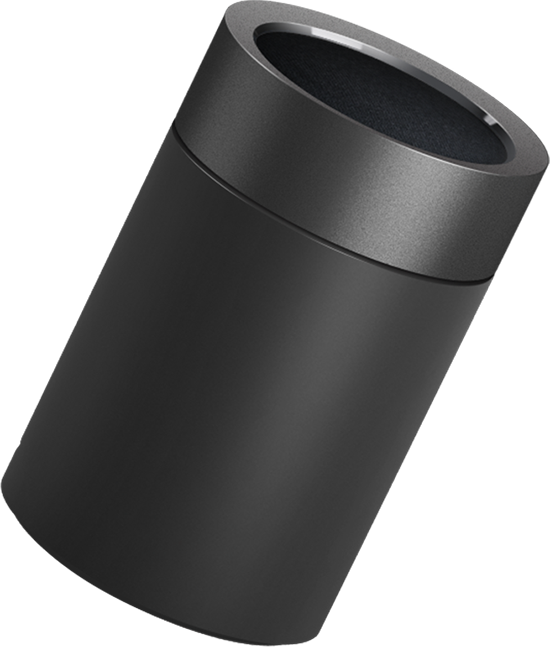 Modern Black Cylindrical Speaker PNG