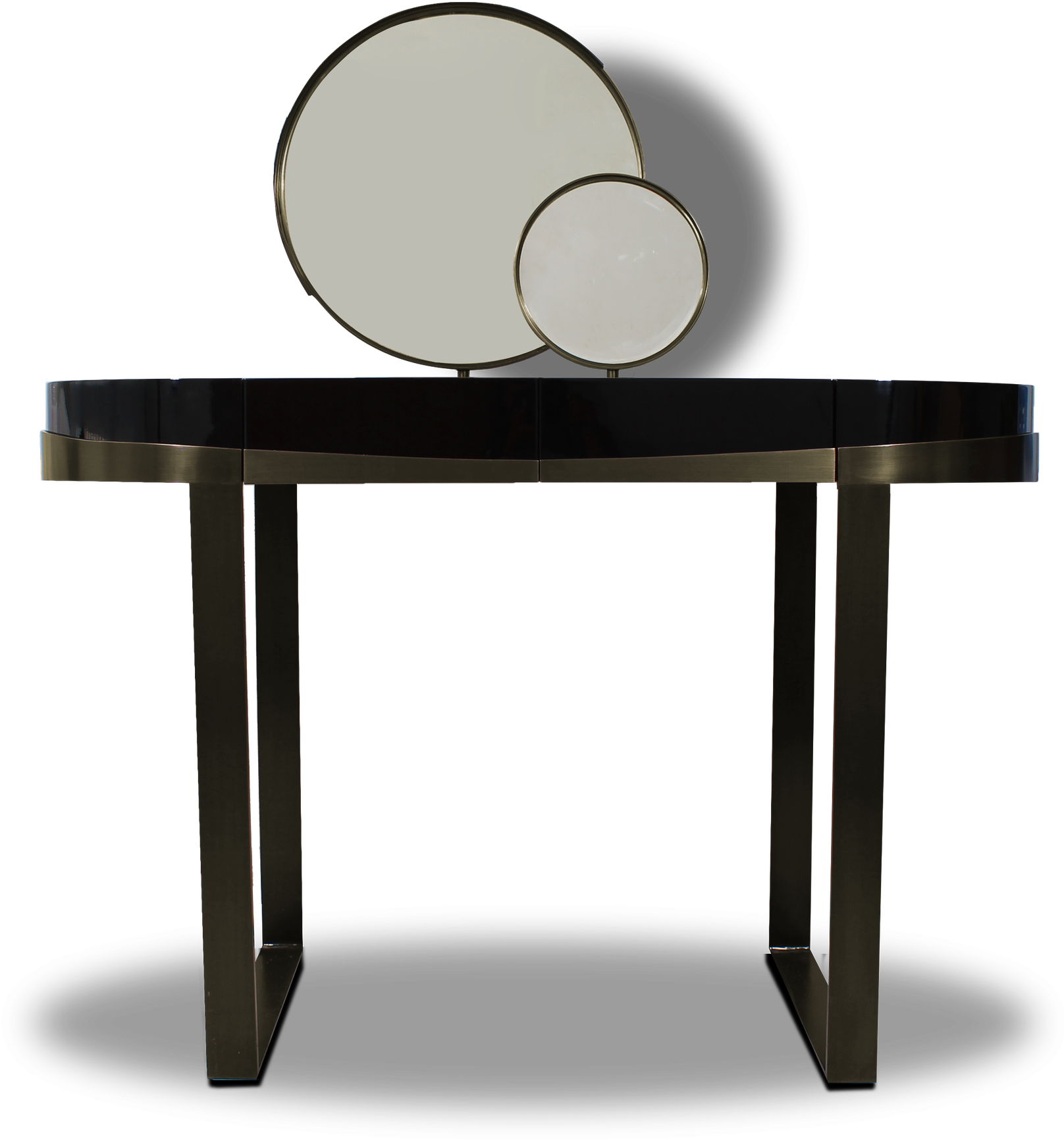 Modern Black Dressing Tablewith Mirror PNG