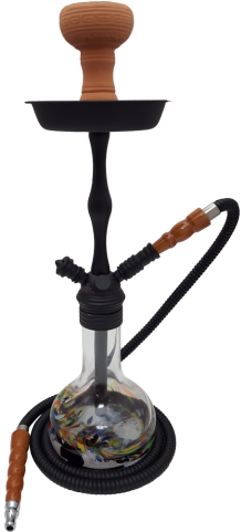 Modern Black Hookahwith Clay Bowl PNG