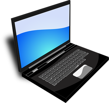 Modern Black Laptop Illustration PNG