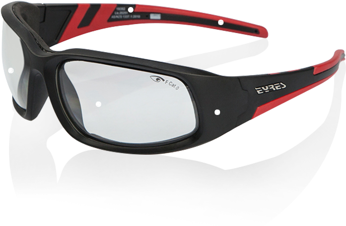 Modern Black Red Safety Goggles PNG