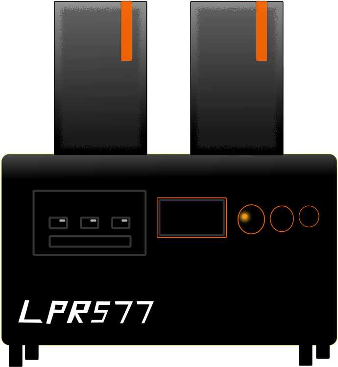 Modern Black Stereo System L P R S77 PNG