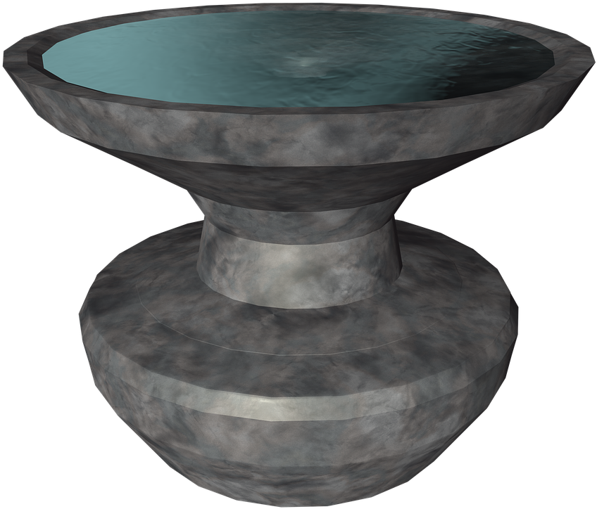 Modern Black Stone Fountain3 D Model PNG