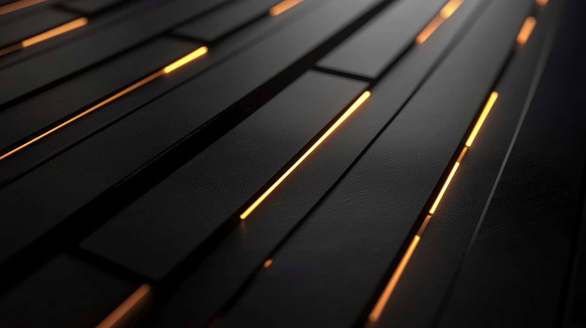 Modern Black Surface With Glowing Light Strips Wallpaper