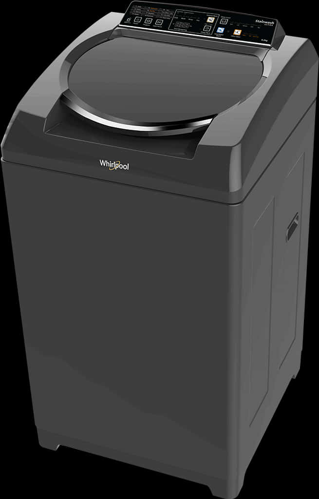 Modern Black Top Load Washing Machine PNG