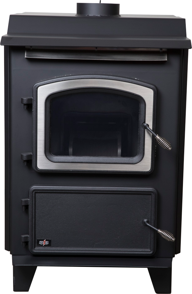 Modern Black Wood Burning Stove PNG