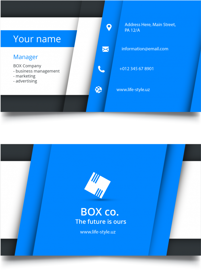 Modern Blue Business Card Design PNG