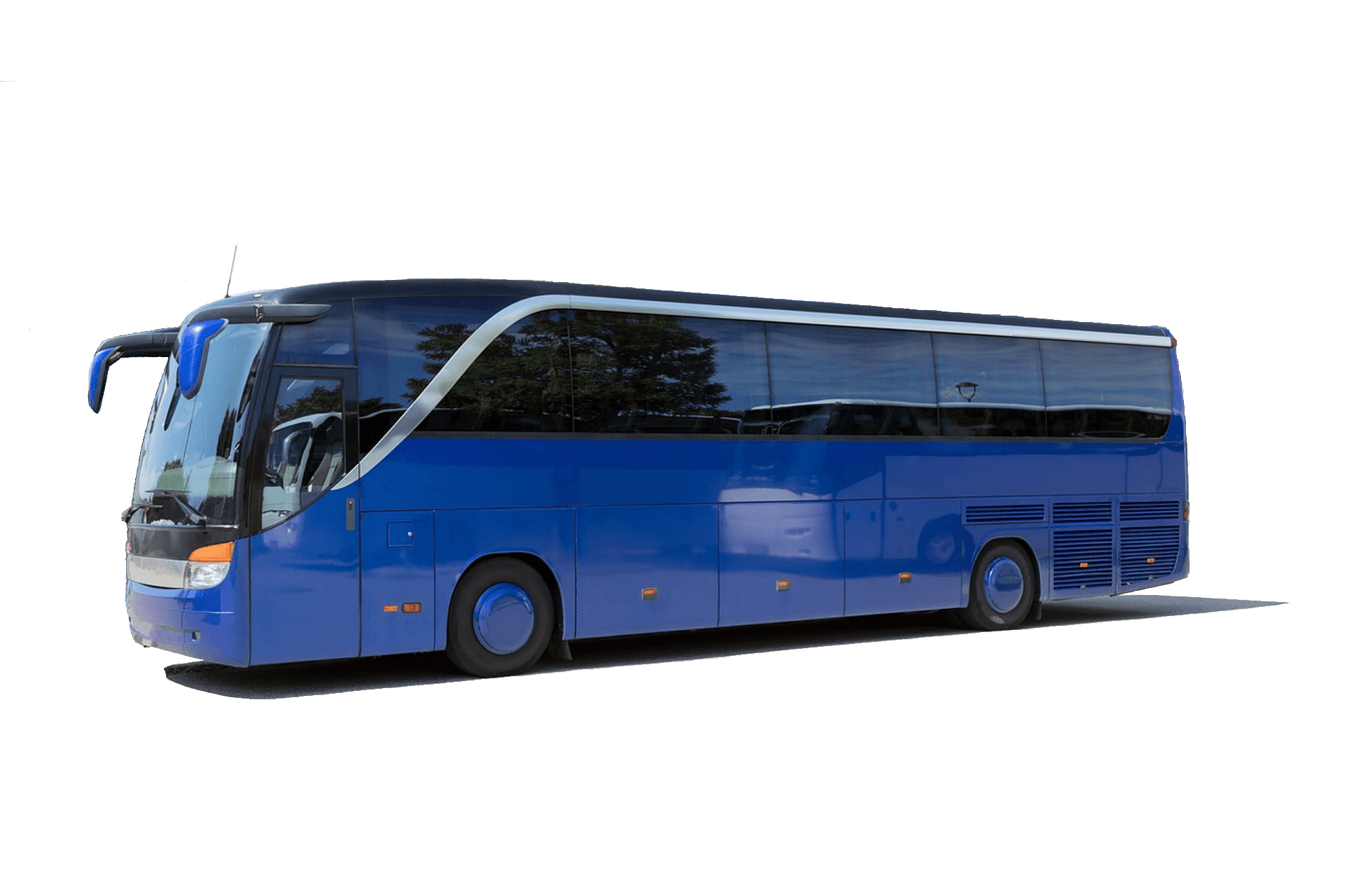 Modern Blue Coach Bus PNG