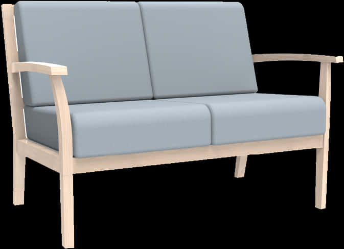 Modern Blue Couch Design PNG