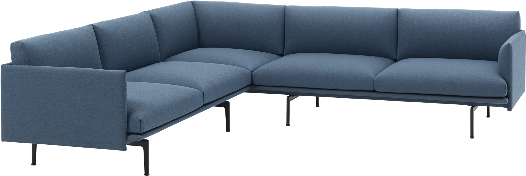 Modern Blue Sectional Sofa PNG