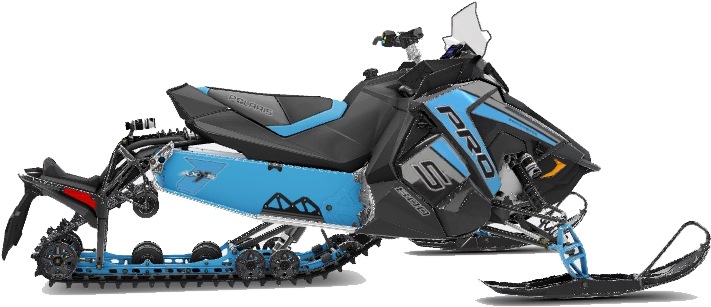 Modern Blue Snowmobile Profile View PNG