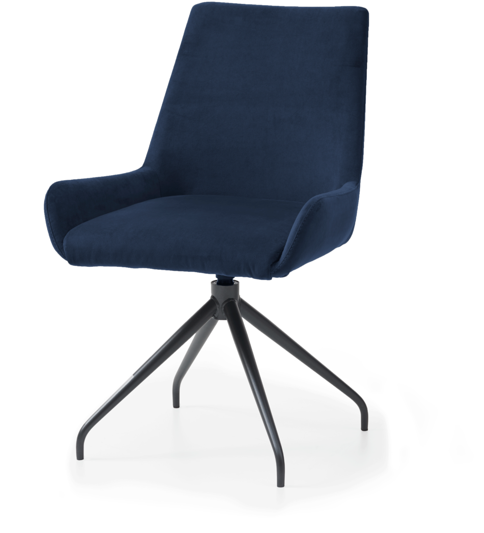 Modern Blue Velvet Office Chair PNG