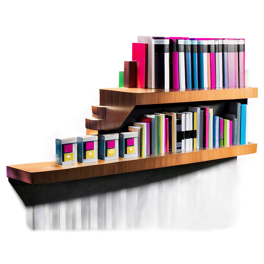 Modern Bookshelf Books Png Trf PNG