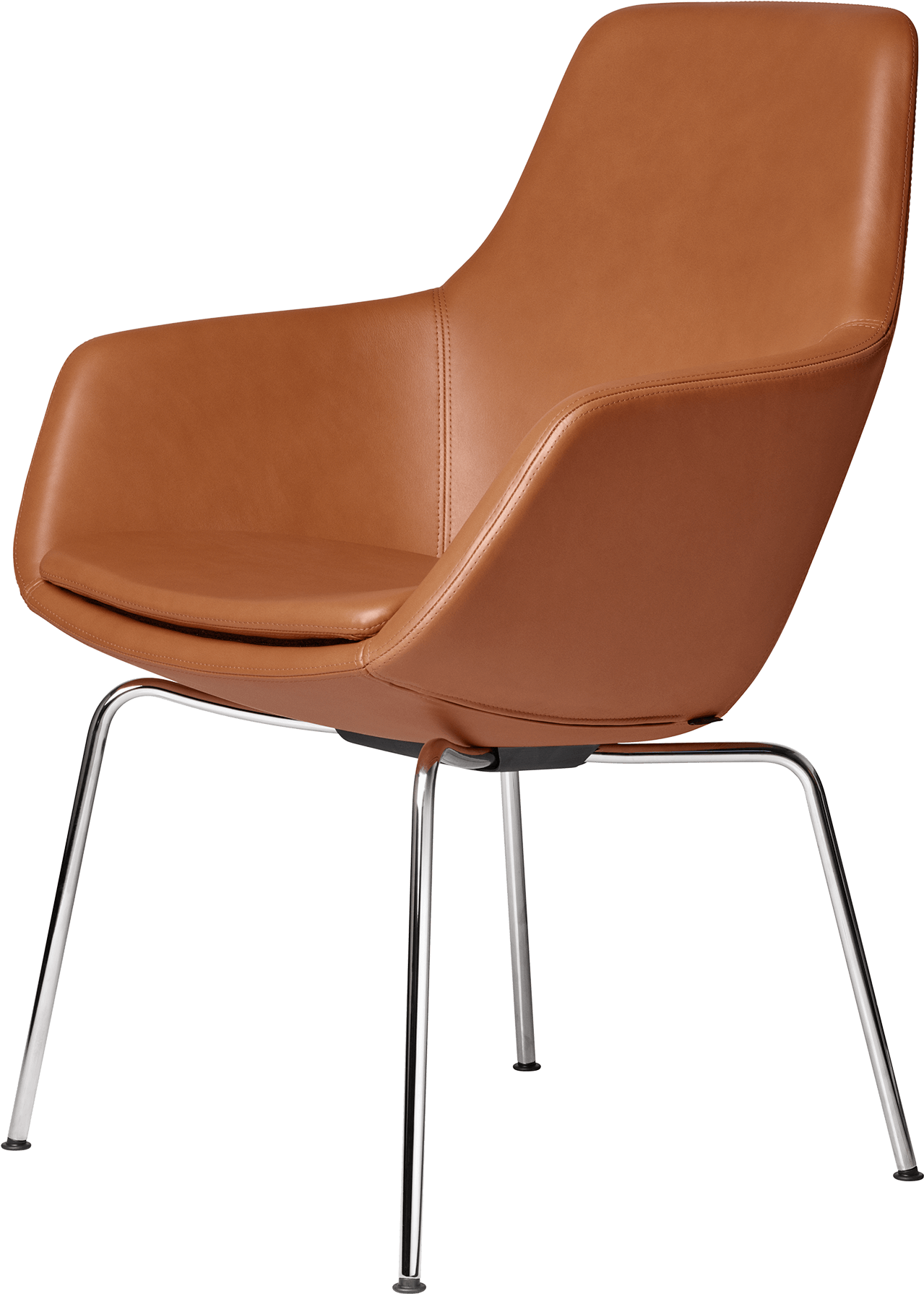 Modern Brown Leather Chair PNG