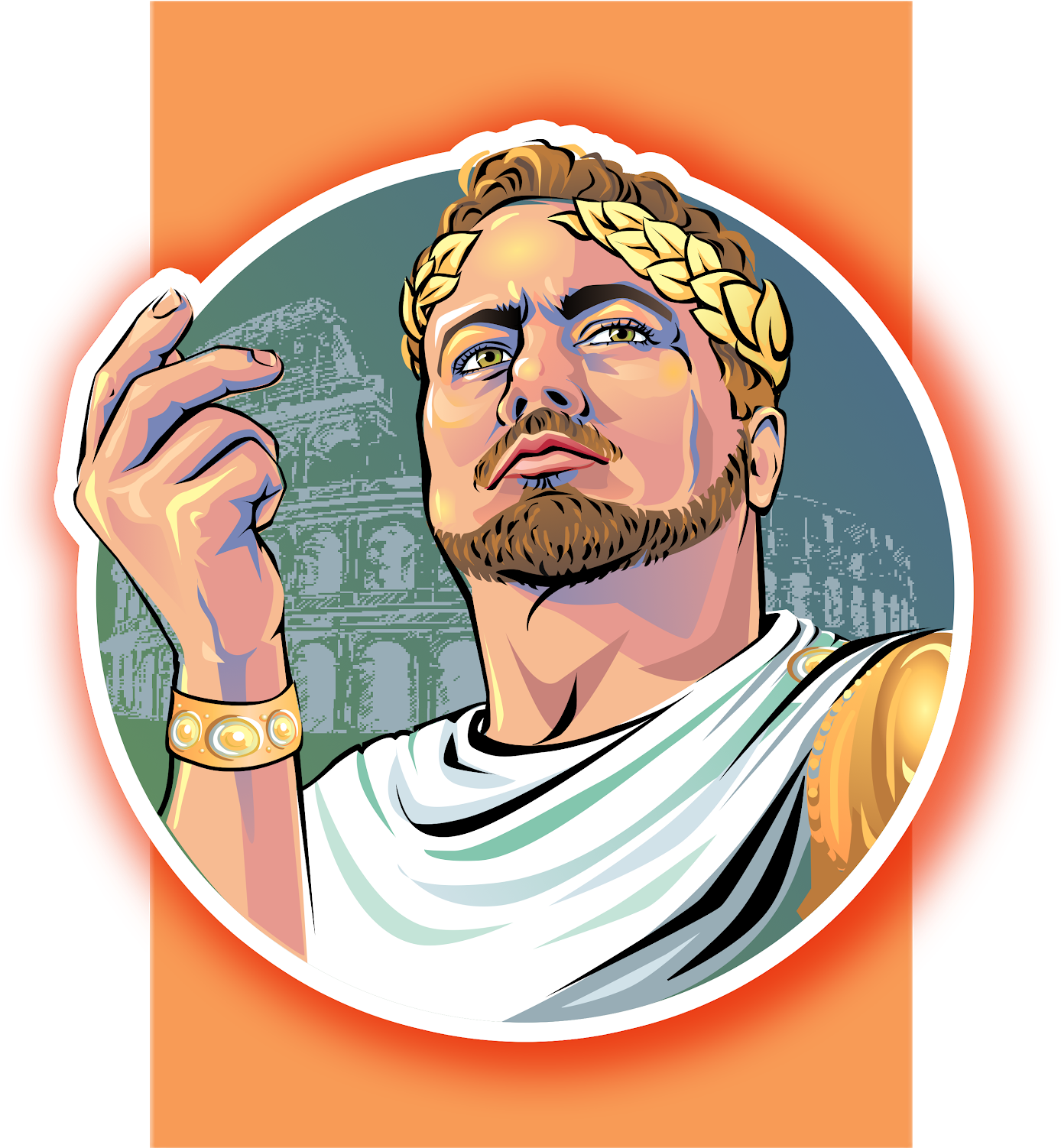 Modern Caesar Portrait PNG