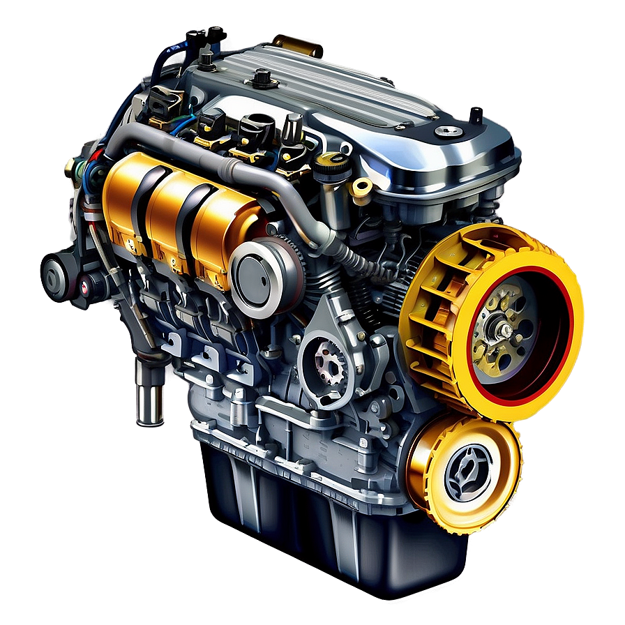 Modern Car Engine Cutaway Png 06132024 PNG