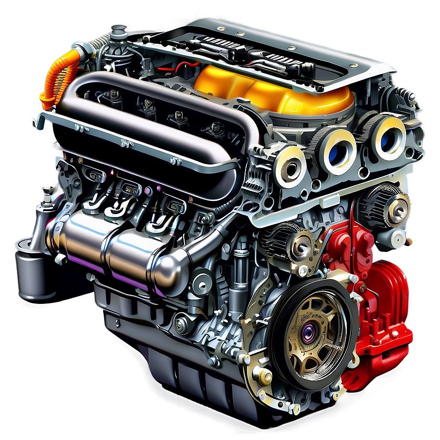 Modern Car Engine Cutaway Png Iko53 PNG