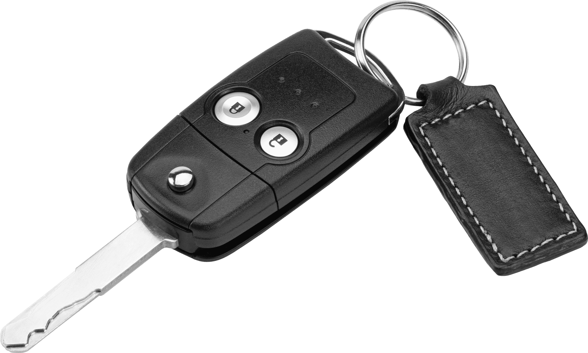 Modern Car Key Fobwith Leather Tag PNG