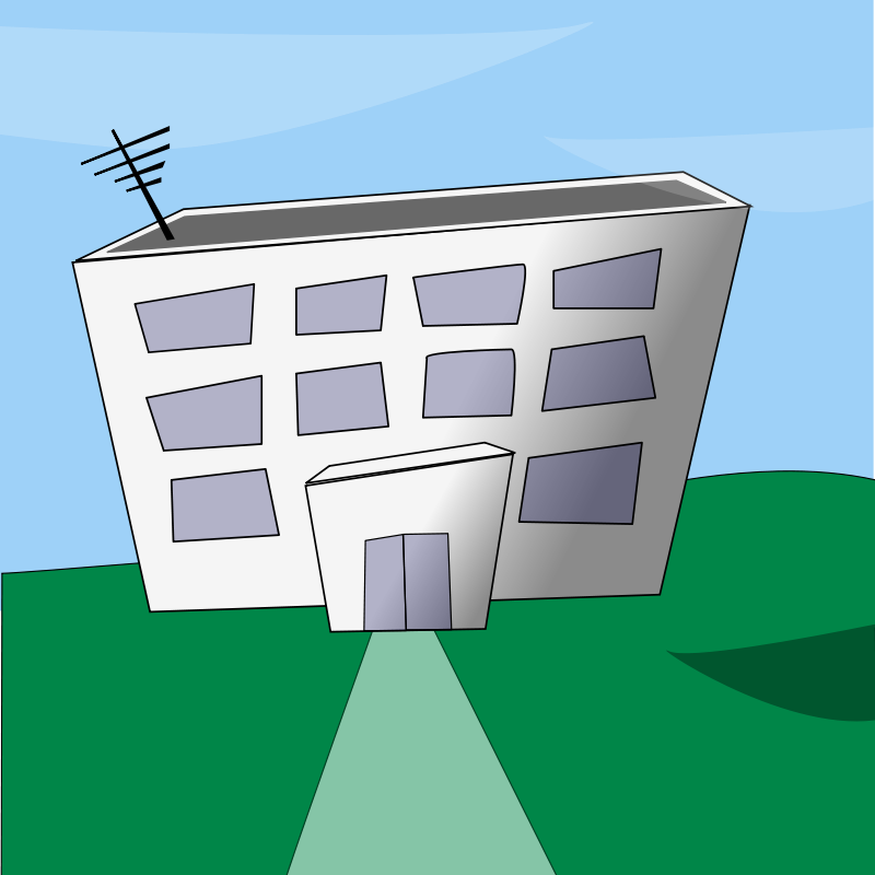 Modern Cartoon Building Illustration PNG