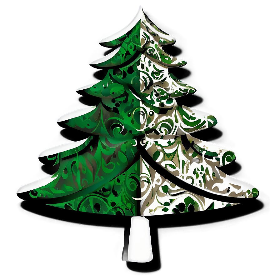 Modern Christmas Tree Graphic Png Qrw60 PNG