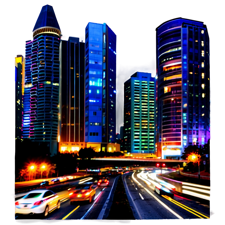 Modern City Night View Png Bjm63 PNG