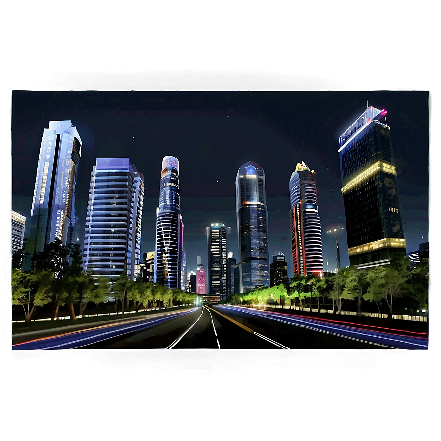 Modern City Night View Png Cnd99 PNG