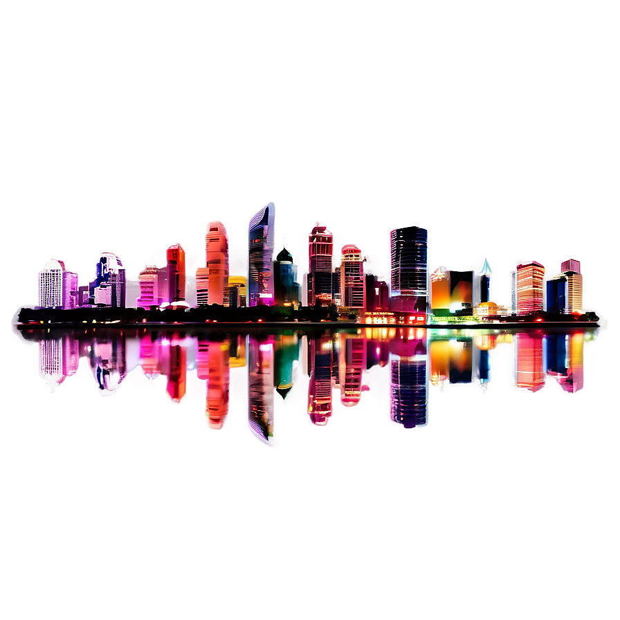 Modern City Night View Png Kjx60 PNG