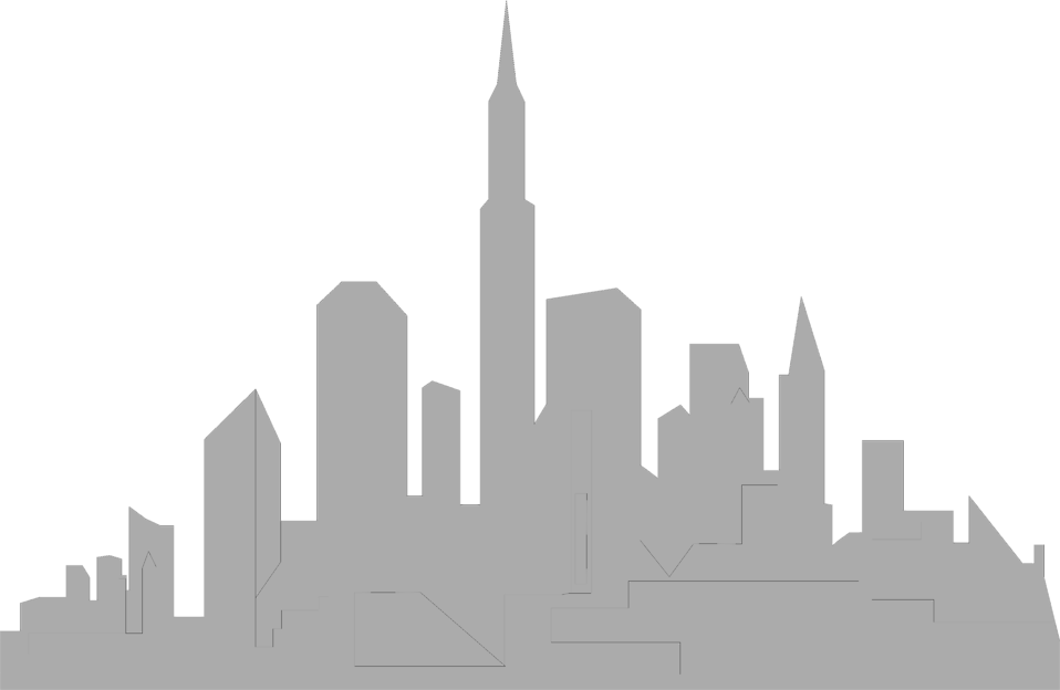 Modern City Silhouette Graphic PNG