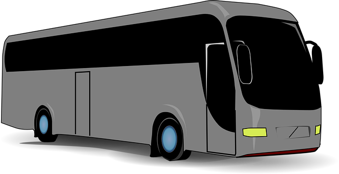 Modern Coach Bus Side View PNG