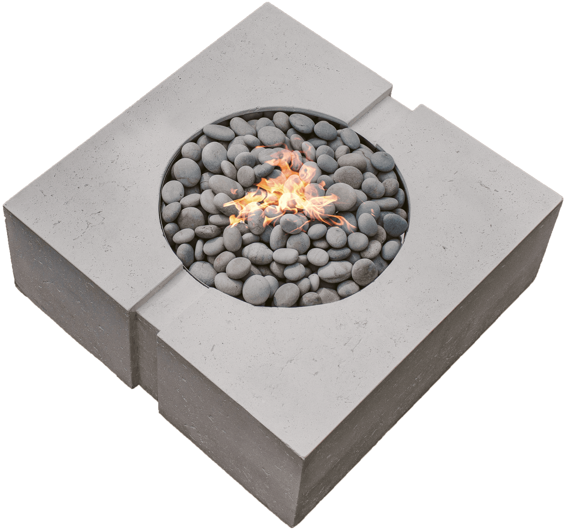 Modern Cobblestone Fire Pit Design PNG