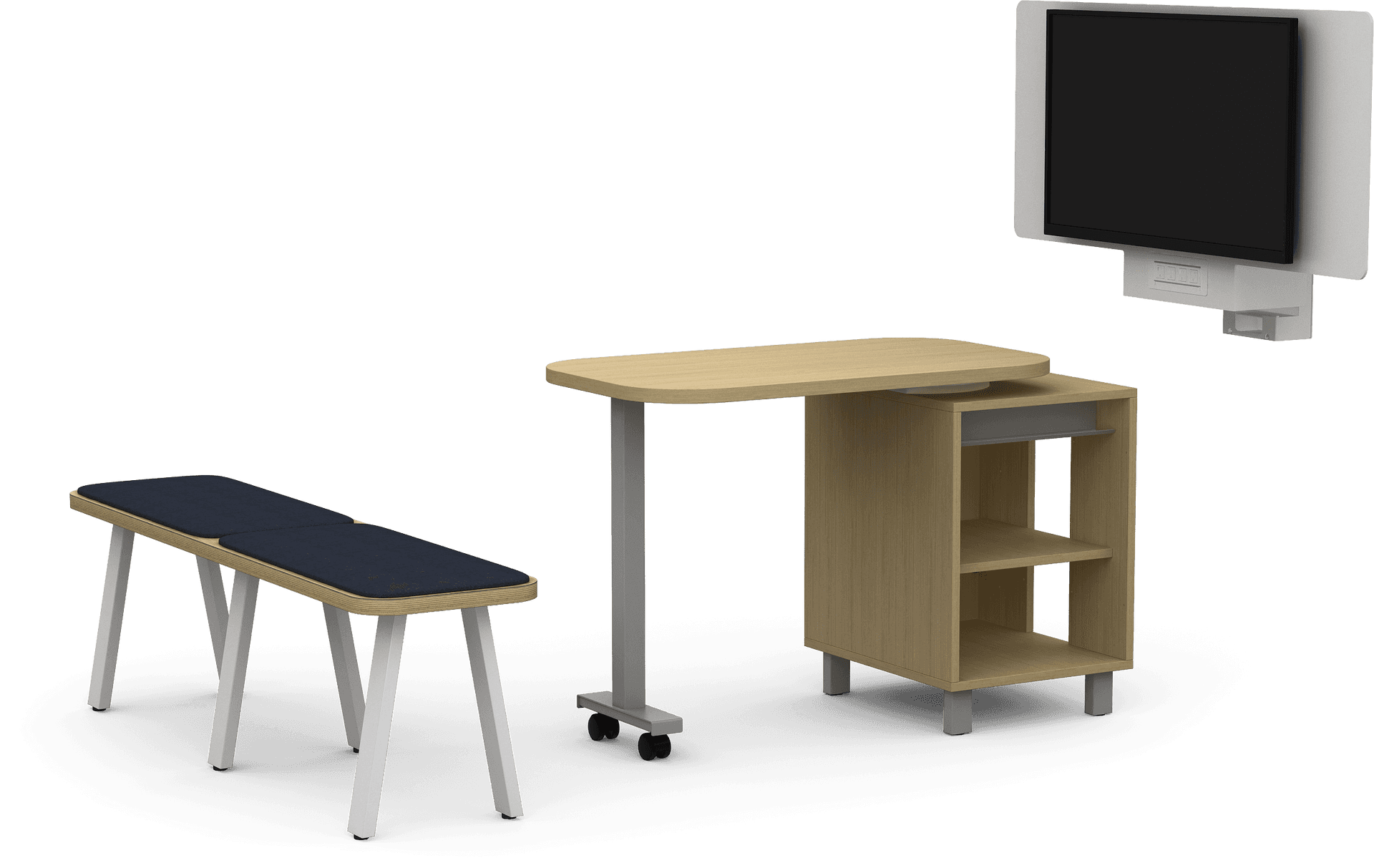 Modern Computer Desk Setup PNG